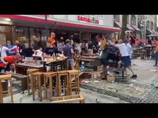 holland vs. england: fans attack each other in dortmund {july 10, 2024}